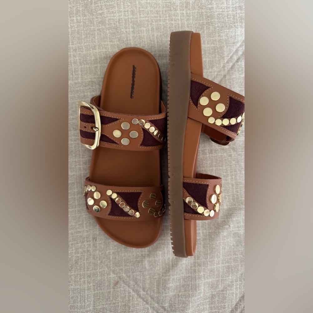 FREE PEOPLE REVELRY STUDDED SLIDE SANDAL - Picture 4 of 7